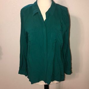 Green button dress shirt